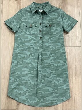 Vineyard Vines Margo Dress Green Camo Shirt Dress size 0